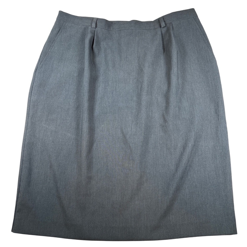 Liz Baker Womens Grey Elastic Back Pencil Skirt‎ Size 18 Pockets Workwear Office